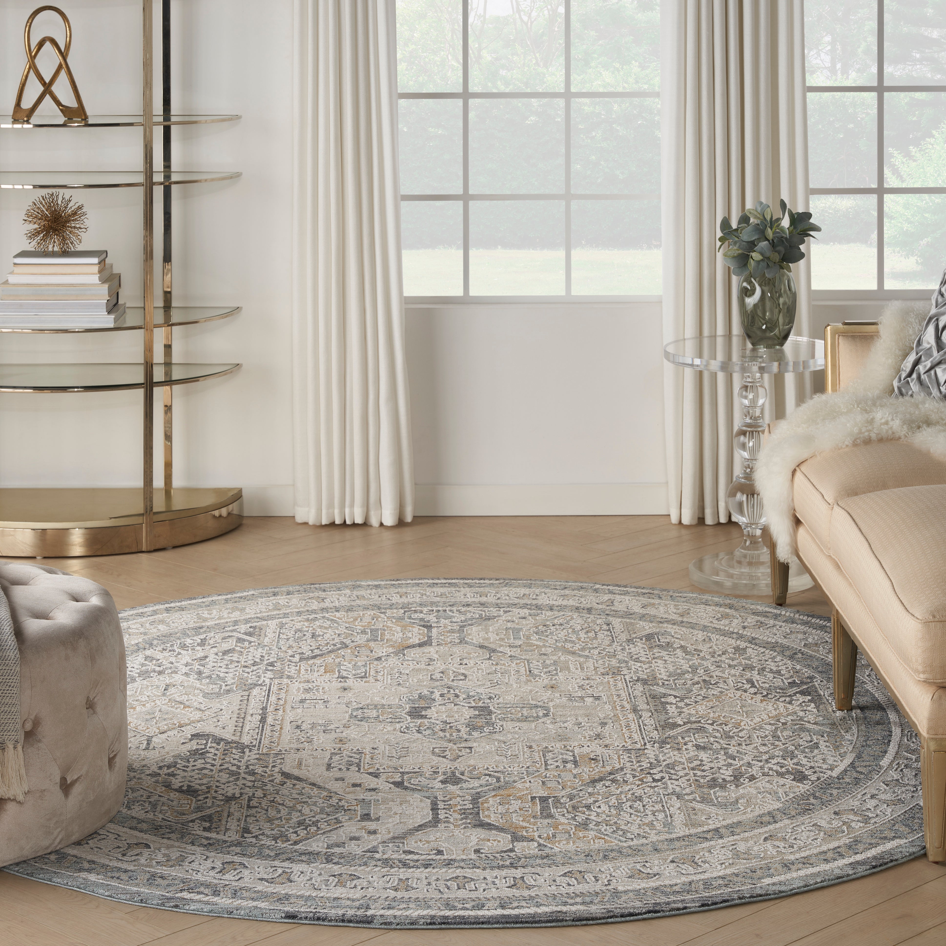 Nourison Lynx LNX01 Ivory Charcoal Rug
